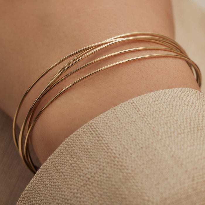 Isabel Bernard Cour D'Honneur Adora Bangles En Or 14 Carats Avec 5 Bracelets
