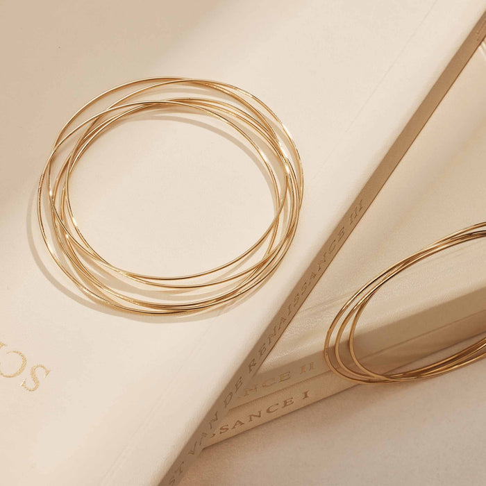 Isabel Bernard Cour D'Honneur Adora Bangles En Or 14 Carats Avec 5 Bracelets