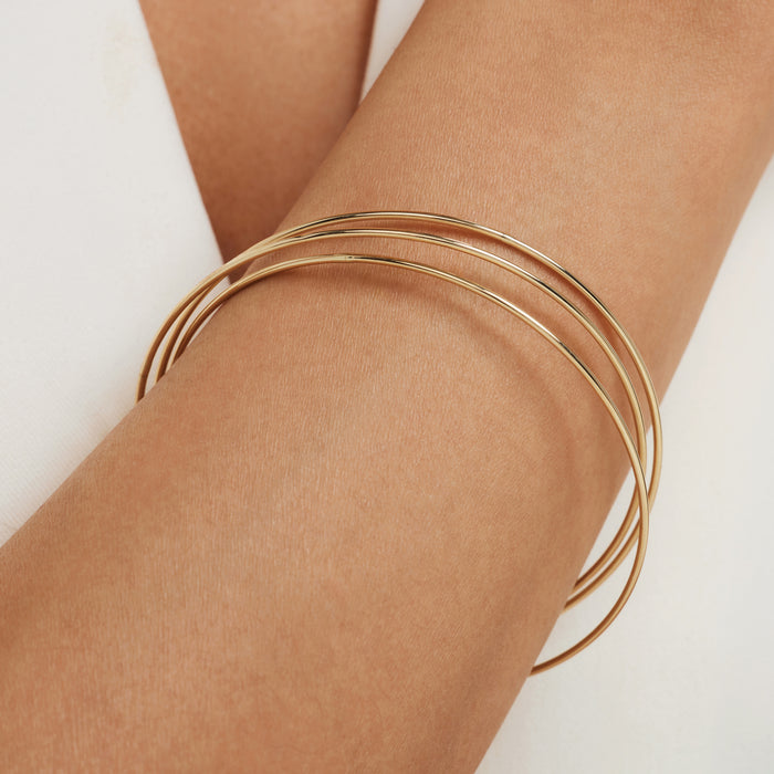 Isabel Bernard Cour D'Honneur Adora Bangles En Or 14 Carats Avec 3 Bracelets