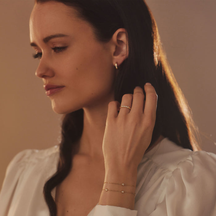 Isabel Bernard De La Paix Alfie Bracelet En Or 14 Carats Avec Diamant 0.05 Carat