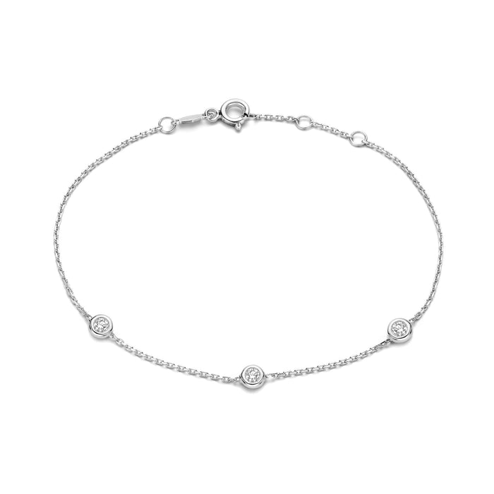 isabel bernard De la Paix Alfie bracelet en or blanc 14 carats avec diamant 0.12 carat