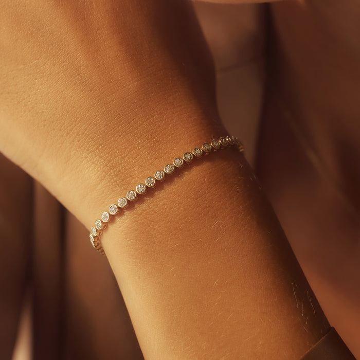 Isabel Bernard De La Paix Alfie Bracelet Tennis En Or 14 Carats Avec Diamant 0.36 Carat