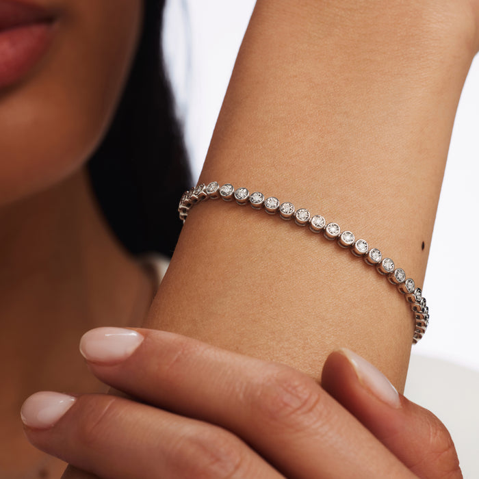 Isabel Bernard De La Paix Alfie Bracelet Tennis En Or Blanc 14 Carats Avec Diamant 0.36 Carat