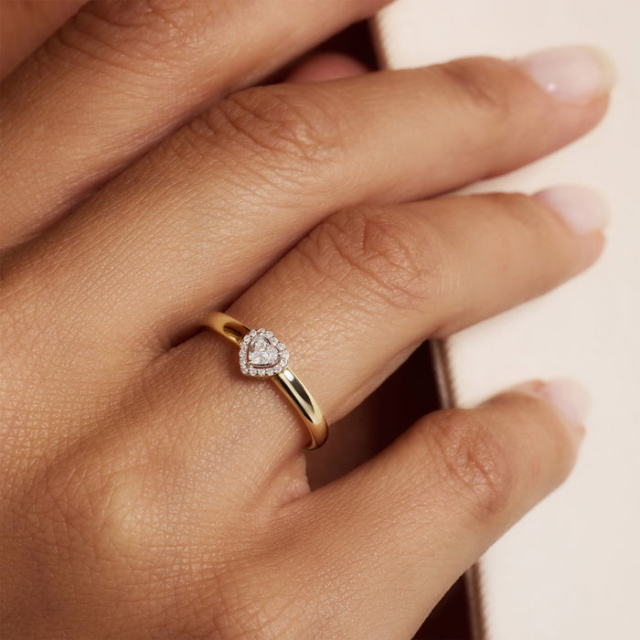 Isabel Bernard De La Paix Amore Bague En Or 14 Carats Avec Diamant 0.11 Carat