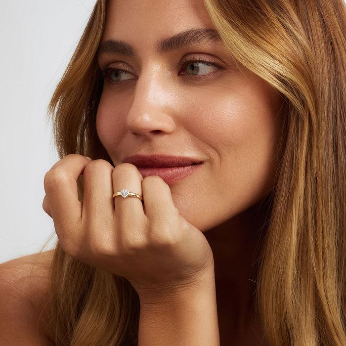 Isabel Bernard De La Paix Amore Bague En Or 14 Carats Avec Diamant 0.11 Carat