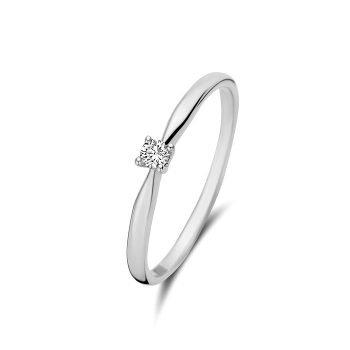 isabel bernard De la Paix Céline bague en or blanc 14 carats avec diamant 0.05 carat