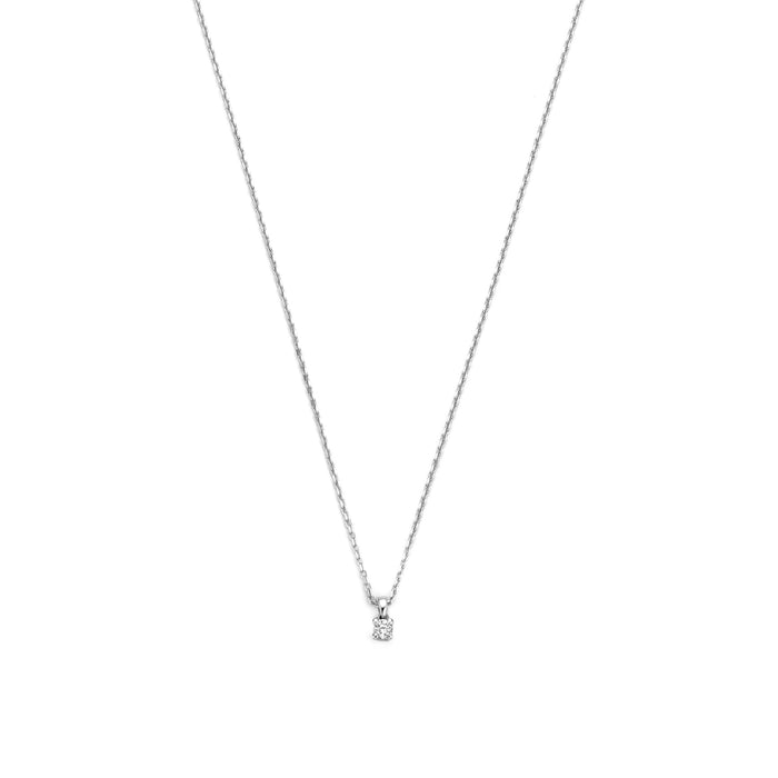 isabel bernard De la Paix Céline collier en or blanc 14 carats avec diamant 0.05 carat