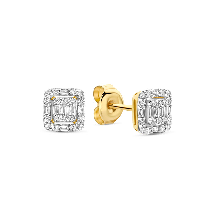 isabel bernard De la Paix Elena 14 carats boucles d'oreilles clous avec diamant 0.14 carat