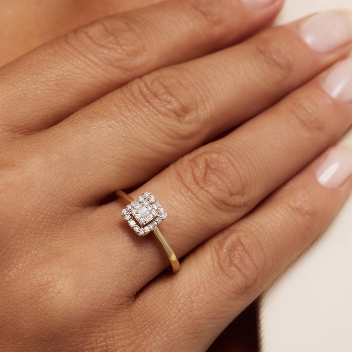 Isabel Bernard De La Paix Elena Bague En Or 14 Carats Avec Diamant 0.10 Carat