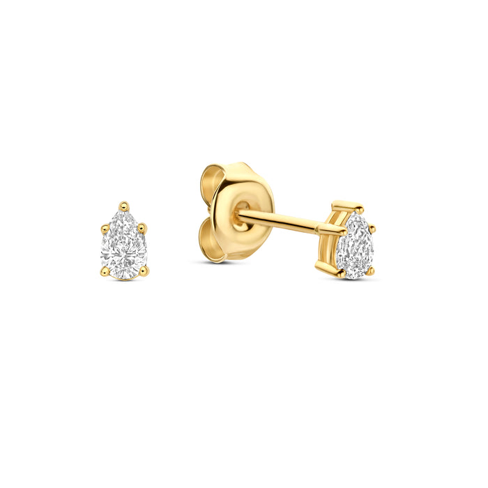 isabel bernard De la Paix Eloise 14 carats boucles d'oreilles en or blanc avec diamant 0.2 carat