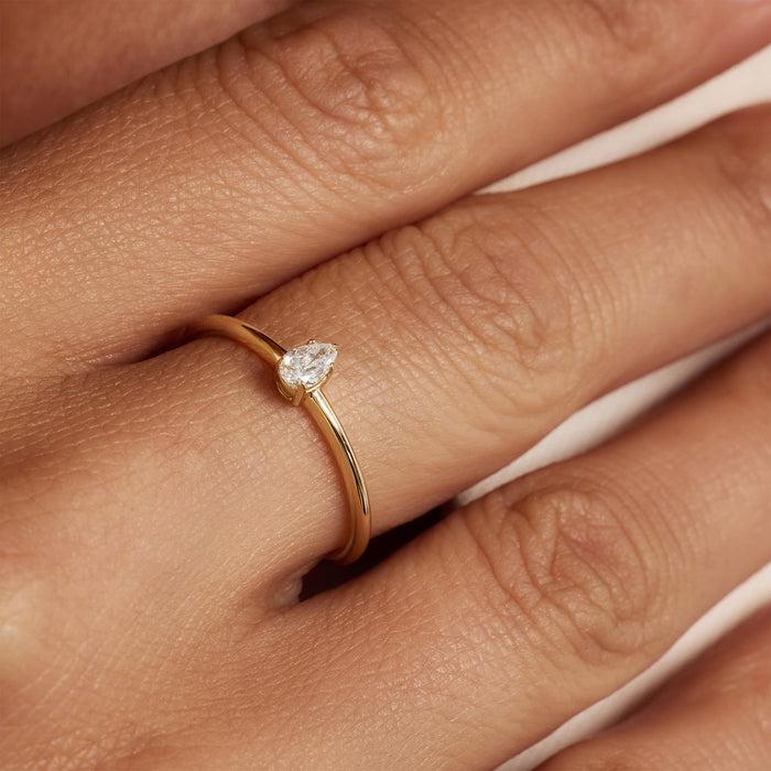 Isabel Bernard De La Paix Eloise Bague En Or 14 Carats Avec Diamant De 0.15 Carat