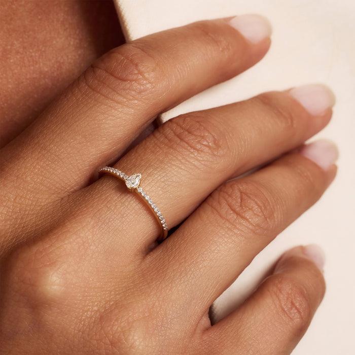 Isabel Bernard De La Paix Eloise Bague En Or 14 Carats Avec Diamant 0.10 Carat