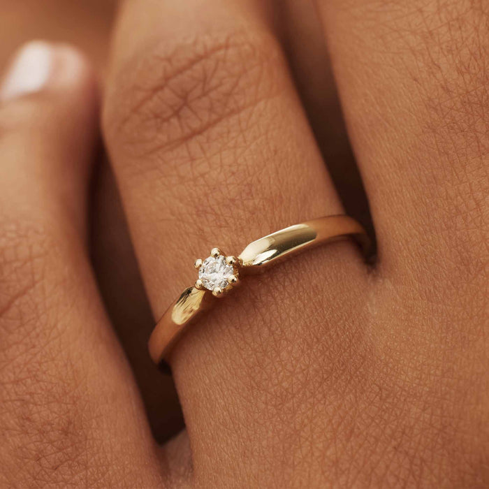 Isabel Bernard De La Paix Emily Bague En Or 14 Carats Avec Diamant 0.05 Carat