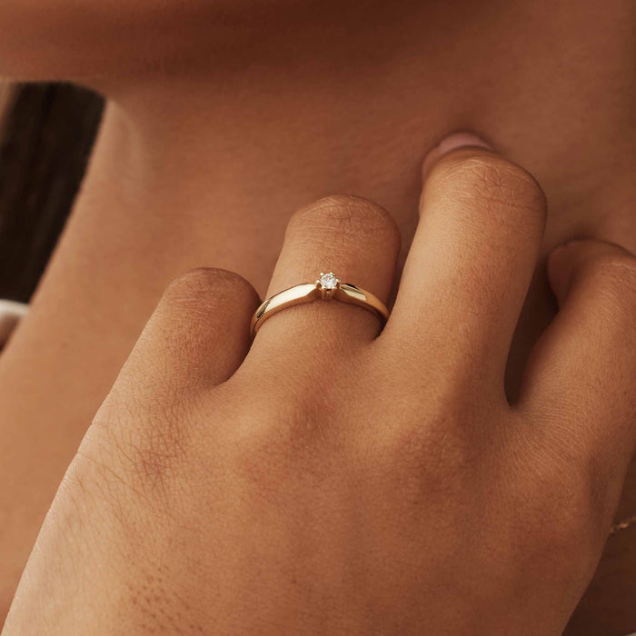 Isabel Bernard De La Paix Emily Bague En Or 14 Carats Avec Diamant 0.05 Carat