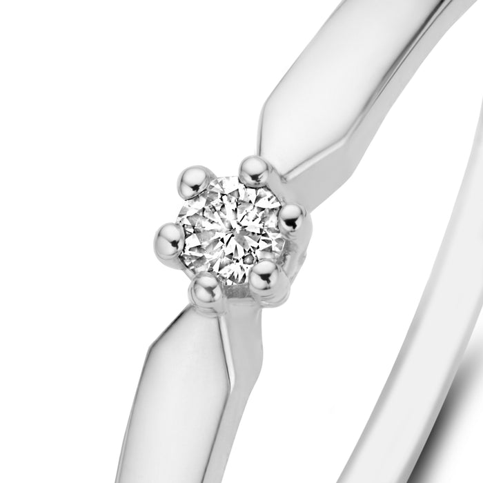 Isabel Bernard De La Paix Emily Bague En Or Blanc 14 Carats Avec Diamant 0.05 Carat