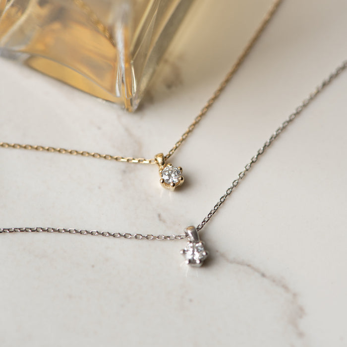 Isabel Bernard De La Paix Emily Collier En Or Blanc 14 Carats Avec Diamant 0.05 Carat