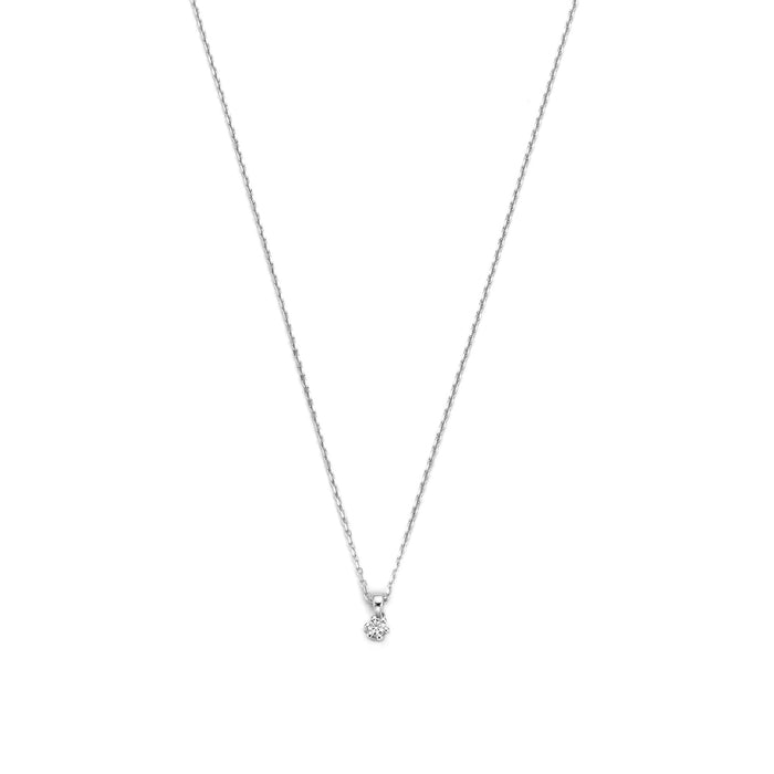 isabel bernard De la Paix Emily collier en or blanc 14 carats avec diamant 0.05 carat