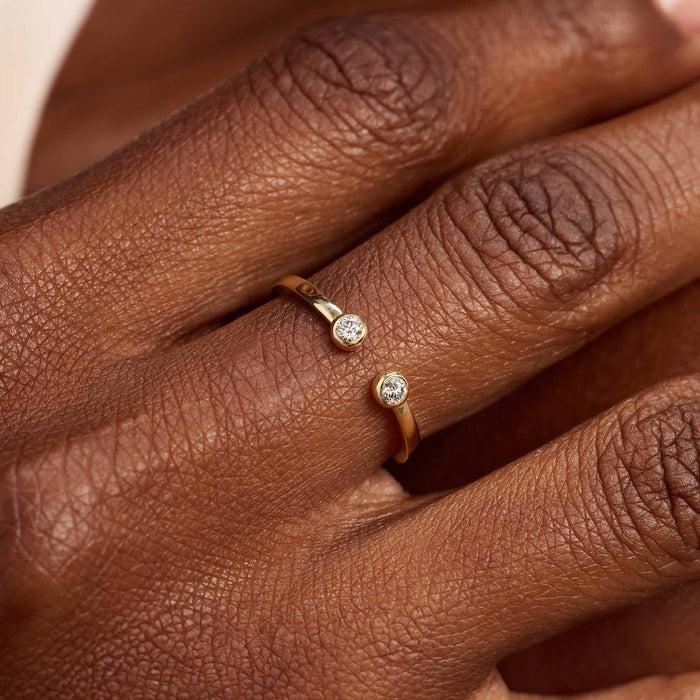 Isabel Bernard De La Paix Flavie Bague En Or 14 Carats Avec Diamant 0.08 Carat