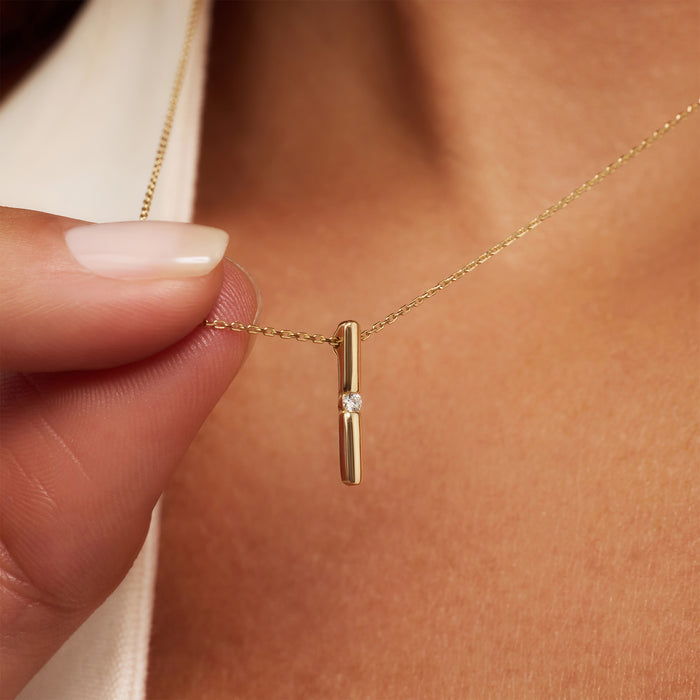 Isabel Bernard De La Paix Flavie Collier En Or 14 Carats Avec Diamant 0.03 Carat