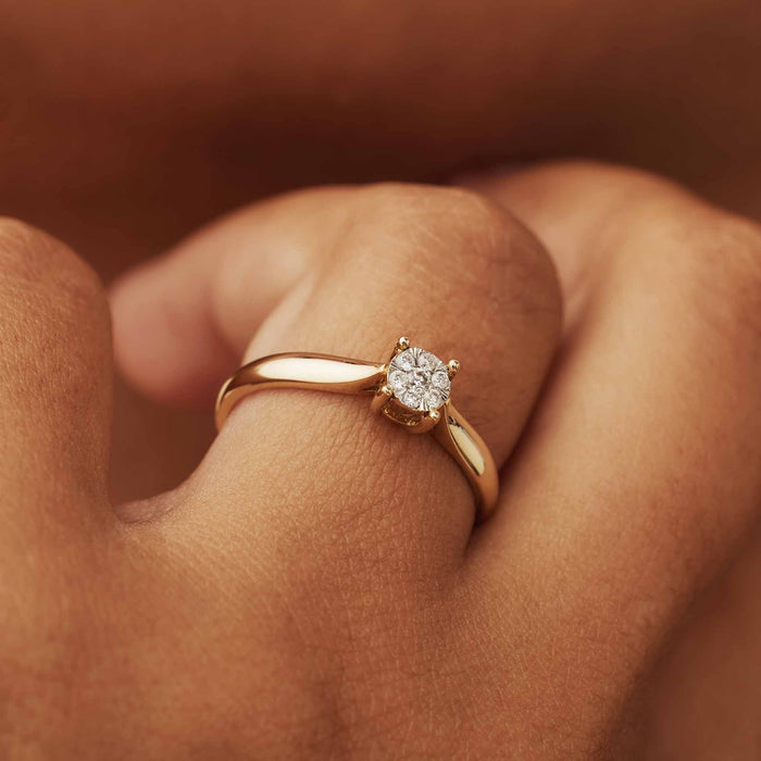 Isabel Bernard De La Paix Hanaé Bague En Or 14 Carats Avec Diamant 0.08 Carat