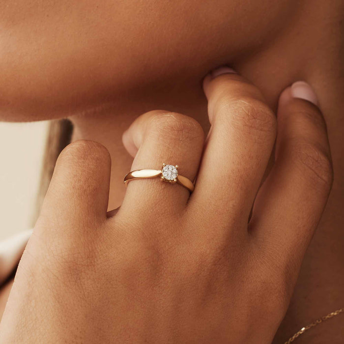 Isabel Bernard De La Paix Hanaé Bague En Or 14 Carats Avec Diamant 0.08 Carat