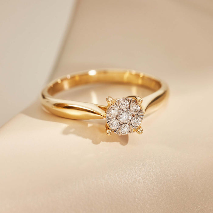 Isabel Bernard De La Paix Hanaé Bague En Or 14 Carats Avec Diamant 0.14 Carat