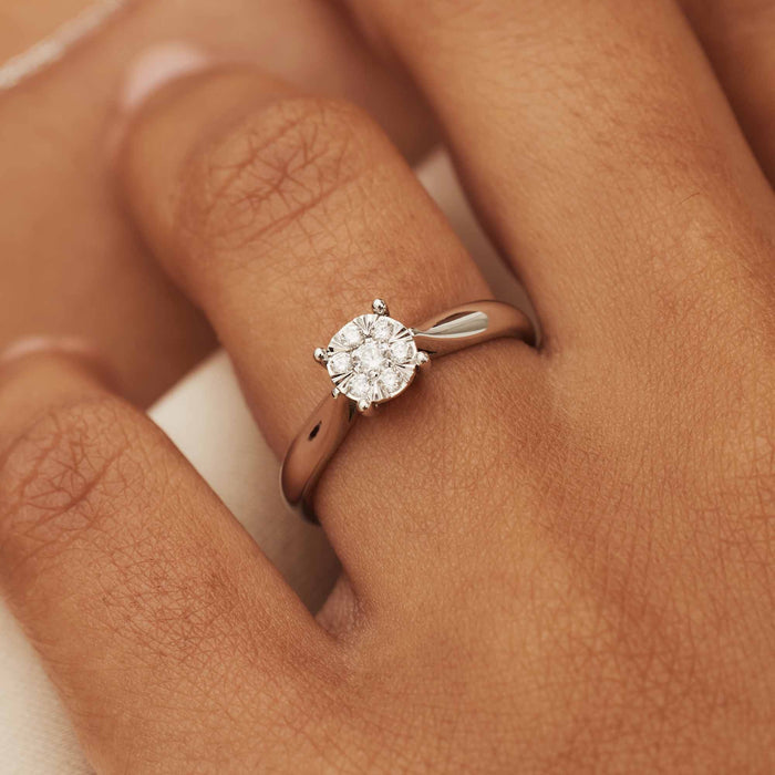 Isabel Bernard De La Paix Hanaé Bague En Or Blanc 14 Carats Avec Diamant 0.14 Carat