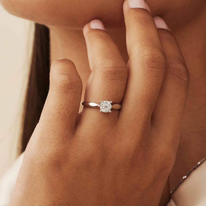 Isabel Bernard De La Paix Hanaé Bague En Or Blanc 14 Carats Avec Diamant 0.14 Carat