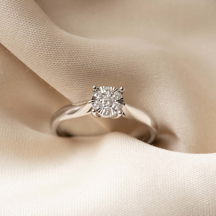 Isabel Bernard De La Paix Hanaé Bague En Or Blanc 14 Carats Avec Diamant 0.14 Carat