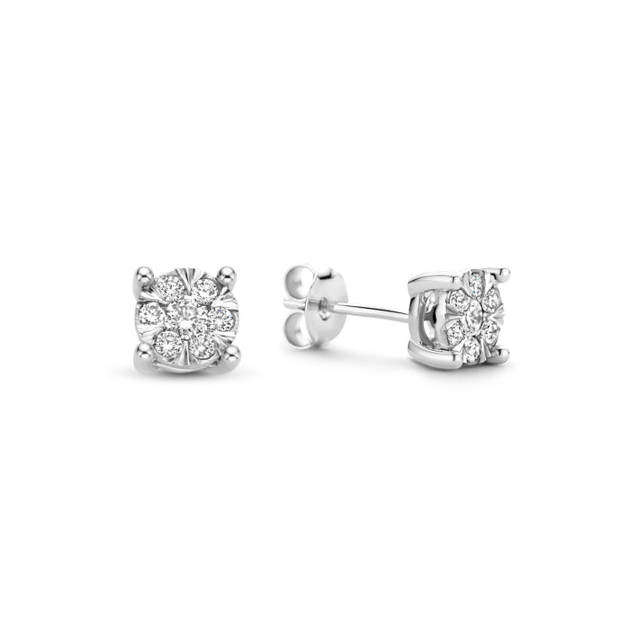 isabel bernard De la Paix Hanaé clous d'oreilles en or blanc 14 carats avec diamant 0.28 carat