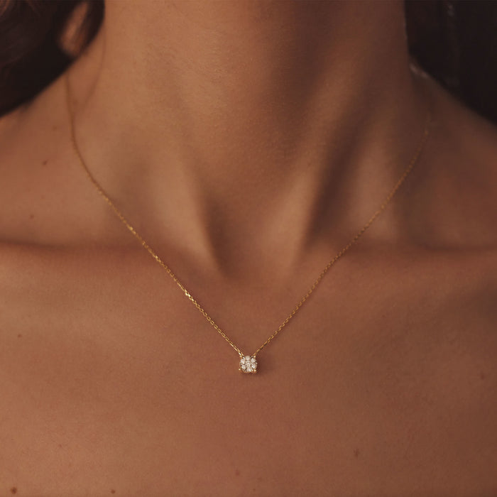 Isabel Bernard De La Paix Hanaé Collier En Or 14 Carats Avec Diamant 0.14 Carat