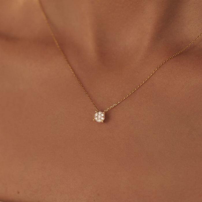 Isabel Bernard De La Paix Hanaé Collier En Or 14 Carats Avec Diamant 0.14 Carat