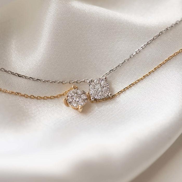 Isabel Bernard De La Paix Hanaé Collier En Or Blanc 14 Carats Avec Diamant 0.14 Carat