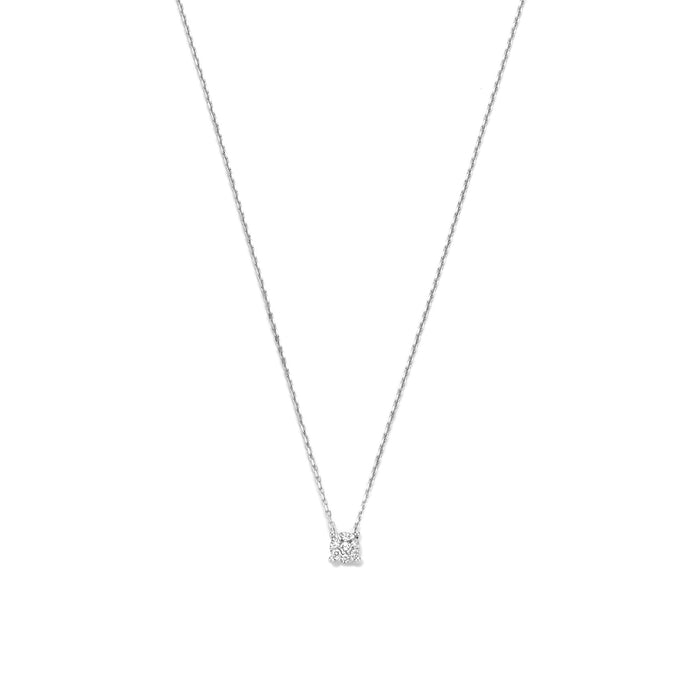 isabel bernard De la Paix Hanaé collier en or blanc 14 carats avec diamant 0.08 carat