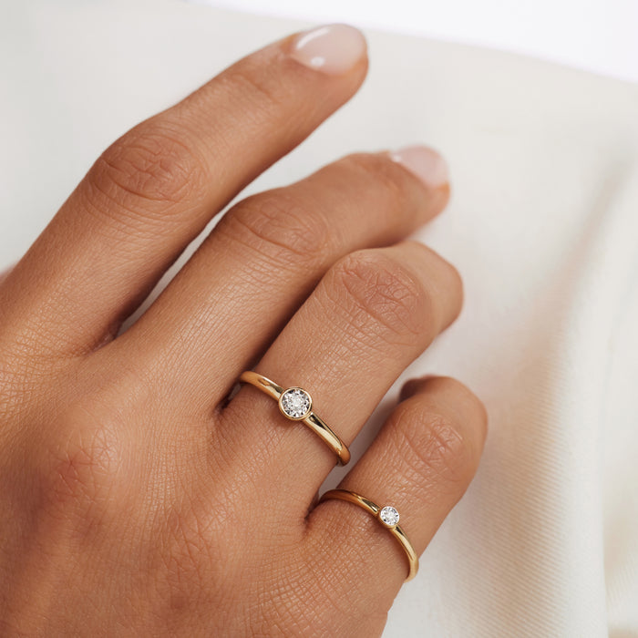 Isabel Bernard De La Paix Inaya Bague En Or 14 Carats Avec Diamant 0.01 Carat