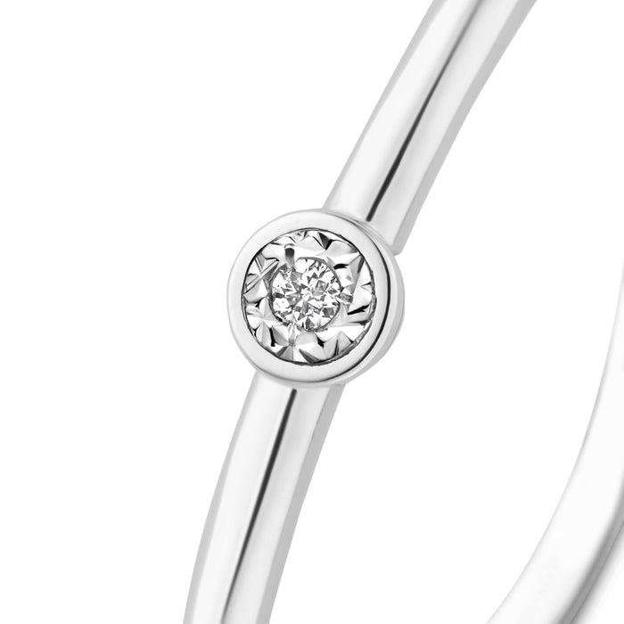 Isabel Bernard De La Paix Inaya Bague En Or Blanc 14 Carats Avec Diamant 0.01 Carat