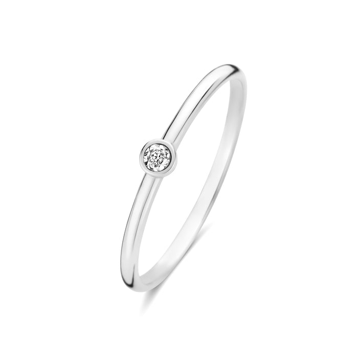 isabel bernard De la Paix Inaya bague en or blanc 14 carats avec diamant 0.01 carat