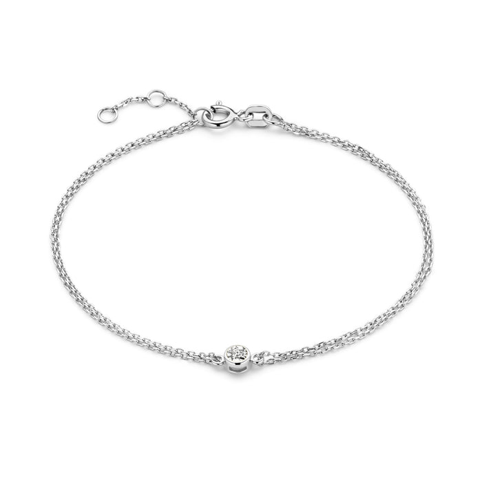 isabel bernard De la Paix Inaya bracelet en or blanc 14 carats avec diamant 0.02 carat