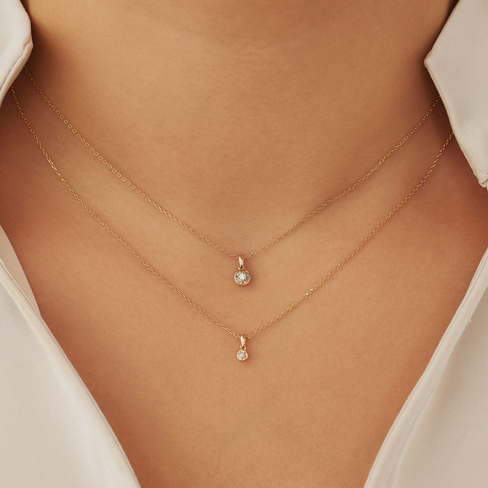 Isabel Bernard De La Paix Inaya Collier En Or 14 Carats Avec Diamant 0.01 Carat