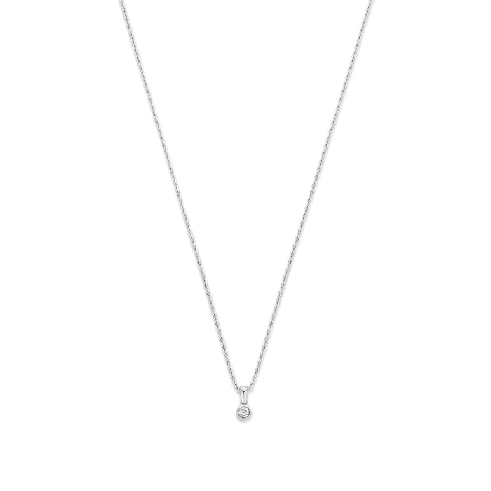 isabel bernard De la Paix Inaya collier en or blanc 14 carats avec diamant 0.01 carat