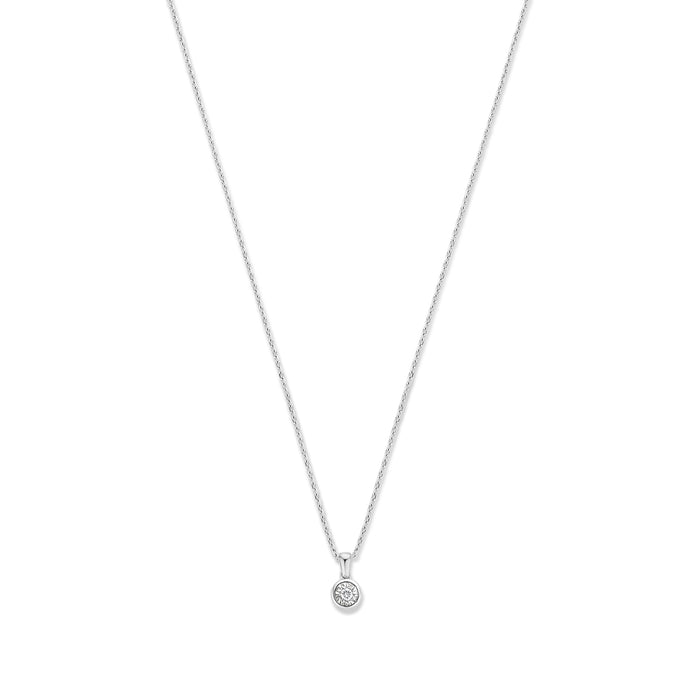 isabel bernard De la Paix Inaya collier en or blanc 14 carats avec diamant 0.03 carat