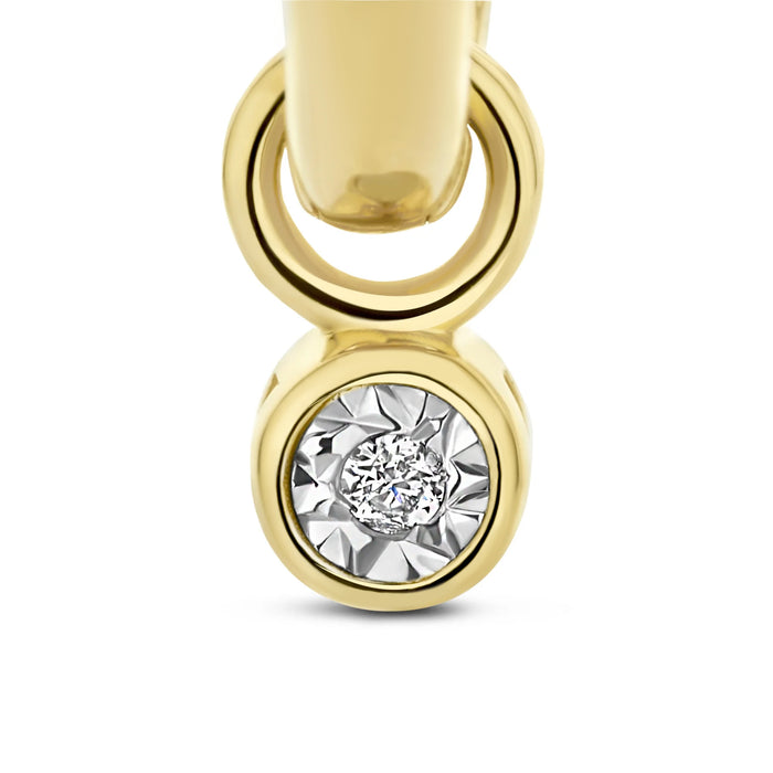 Isabel Bernard De La Paix Inaya Créoles En Or 14 Carats Avec Diamant 0.02 Carat