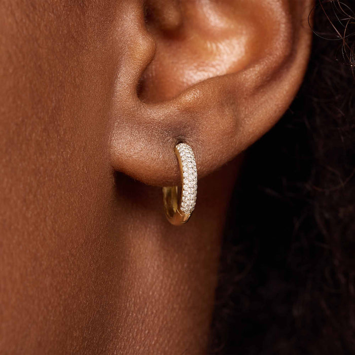 Isabel Bernard De La Paix Laure Boucles D'oreilles Or 14 Carats Avec Diamant 0.25 Carat