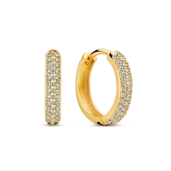 Isabel Bernard De La Paix Laure Boucles D'oreilles Or 14 Carats Avec Diamant 0.25 Carat