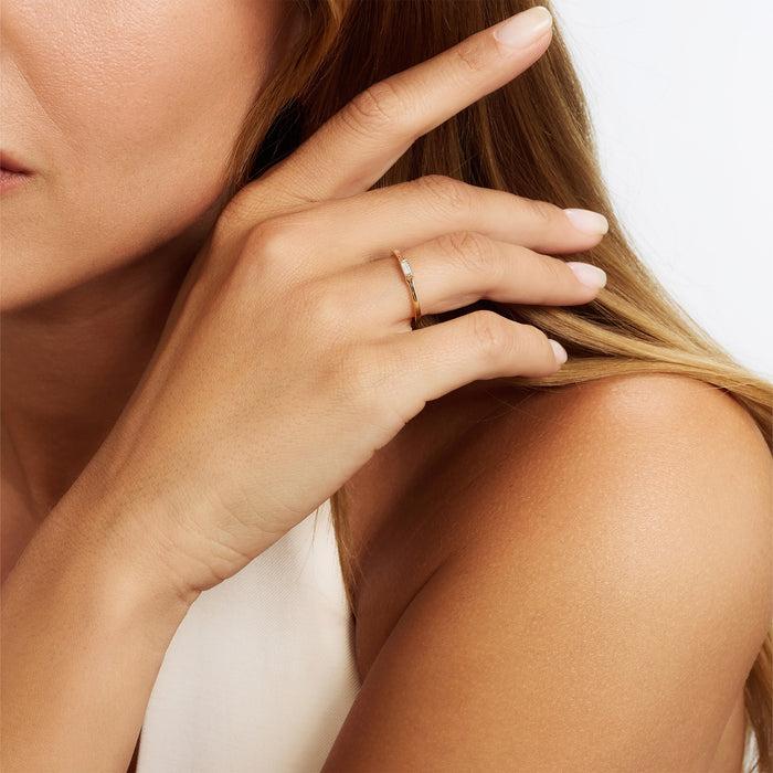 Isabel Bernard De La Paix Lucia Bague En Or 14 Carats Avec Diamant 0.08 Carat