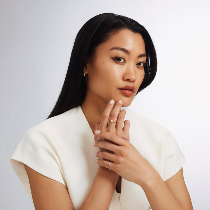 Isabel Bernard De La Paix Madeline Bague En Or 14 Carats Avec Diamant 0.14 Carat