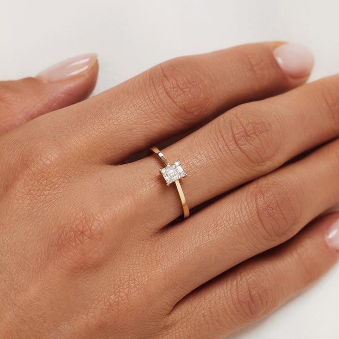 Isabel Bernard De La Paix Maxime Bague En Or 14 Carats Avec Diamant 0.10 Carat