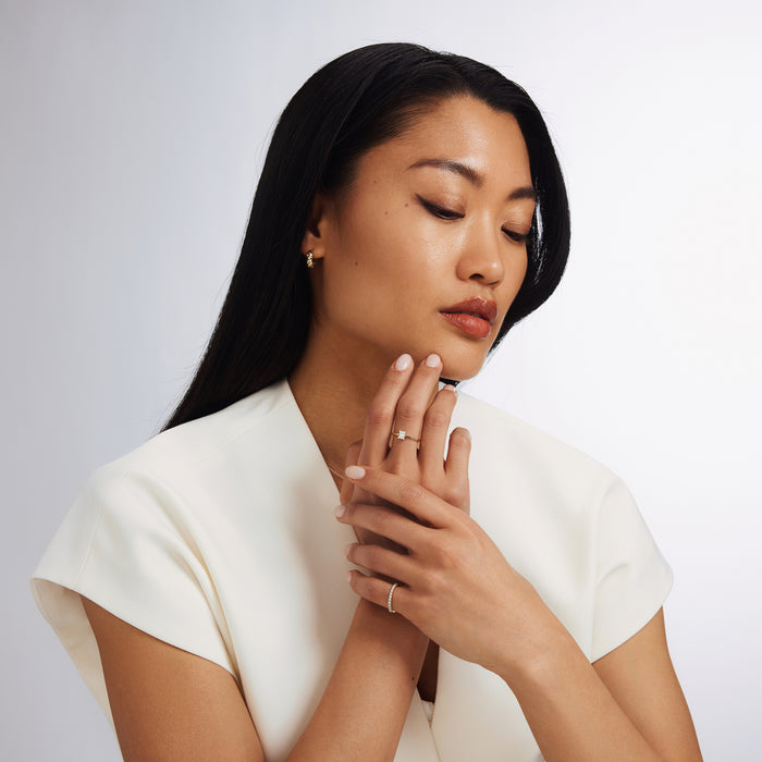 Isabel Bernard De La Paix Maxime Bague En Or 14 Carats Avec Diamant 0.10 Carat