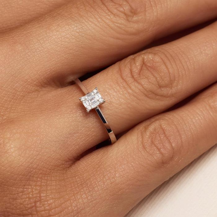 Isabel Bernard De La Paix Maxime Bague En Or Blanc 14 Carats Avec Diamant 0.11 Carat