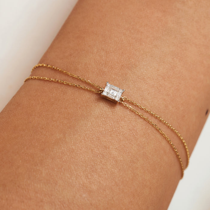 Isabel Bernard De La Paix Maxime Bracelet En Or 14 Carats Avec Diamant 0.10 Carat